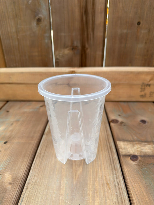 4" Clear Round Orchid Slit Pot