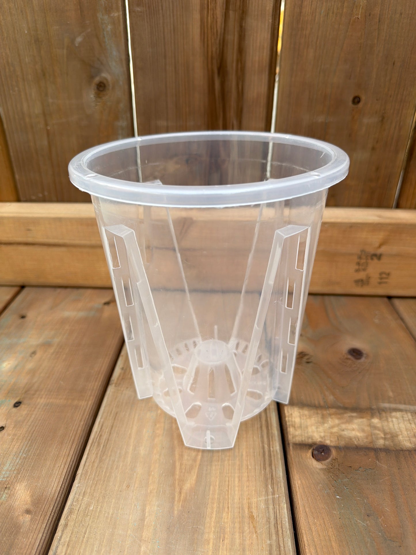 6.5" Clear Round Orchid Slit Pot